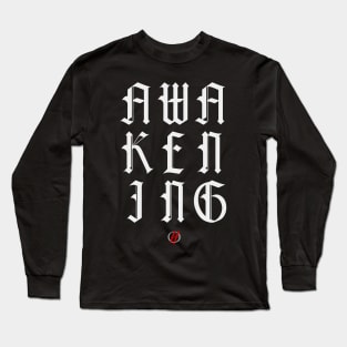 Awakening White Logo Cursive Long Sleeve T-Shirt